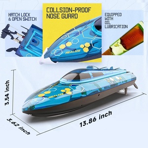 Bateau télécommandé 2,4 GHz haute vitesse avec couvercle transparent et effets LED, récupération à 180 degrés pour <span class=keywords><strong>piscine</strong></span> - Product Image 4
