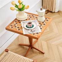 Table basse extensible en bois massif durable au design nordique pour salon, salle à manger, chambre à coucher