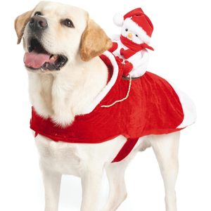 Snowman <b>Dog</b> Costume <b>Christmas</b> Velvet Dress XXX-<b>Large</b> Cute Animal Design Classic Decorative Pet Clothes - Product Image 1
