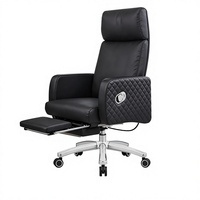Chaise de bureau de direction laquée, style luxe léger, revêtement en cuir, dossier haut, fonction pivotante, assortie au bureau du directeur