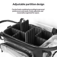 Boîte à maquillage transparente, grande capacité, sac cosmétique multi-poches avec compartiment suspendu pour les voyages et les maquilleurs