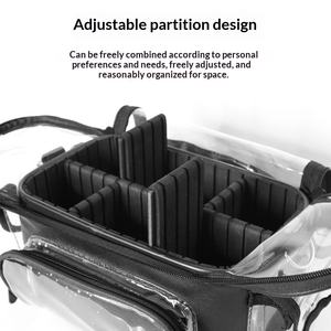 Boîte à maquillage transparente, grande capacité, sac cosmétique multi-poches avec compartiment suspendu pour les voyages et les maquilleurs - Product Image 4