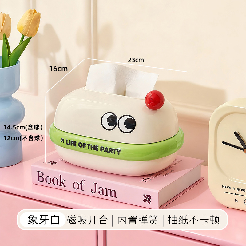 Boîte à mouchoirs magnétique accrocheuse - blanc ivoire