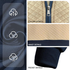 Sweat-shirt zippé pour homme en maille gaufrée, col montant, manches longues, respirant, style décontracté, pour le commerce transfrontalier - Product Image 1