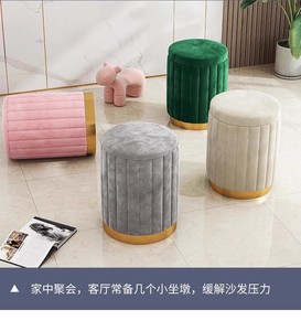 Bangku rias, bangku bulat populer untuk kamar tidur, kursi penyimpanan minimalis modern, kursi rias, bangku meja rias rendah - Product Image 3