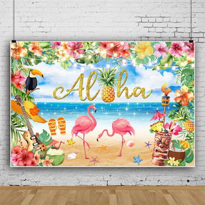 <span class=keywords><strong>Flamingo</strong></span> merah muda latar belakang musim panas tropis Hawai bunga fotografi latar belakang bunga bayi spanduk meja kue mandi - Product Image 3