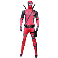 Costume de performance d'Halloween, tenue de cosplay rouge vif, combinaison moulante