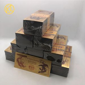 Juego de 1000 piezas de dragón chino, <span class=keywords><strong>diez</strong></span> <span class=keywords><strong>mil</strong></span> <span class=keywords><strong>millones</strong></span> de yuanes, Lote de Billetes chapados en oro de 24K con caja de regalo de madera - Product Image 1