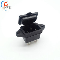 Prises électriques IEC C14, prises AC/DC, connecteurs de batterie 3 broches mâles, connecteur d'alimentation