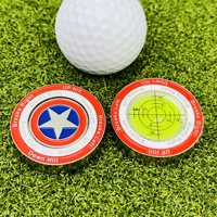 En stock – Accessoire de golf VASTUP VS008 Captain America Shield Mark avec fonction de niveau, lecteur de pente vert et motif étoile