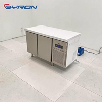 Plan de travail réfrigéré commercial en acier inoxydable à économie d'énergie, comptoir plat, refroidisseur de produits frais pour cantine, snack-bar, cuisine