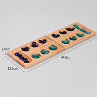 Jeu de Mancala en bois de pin de haute qualité, ensemble professionnel pliable avec des pions en pierre polie pour la famille