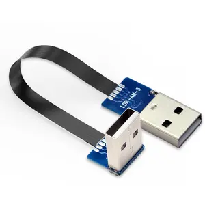 Standaard Usb Mannelijk Naar Usb Mannelijk Buigen 90 Graden Hoek Connector 5pin Ffc Fpc Flexibele Platte Kabel Verlengkabel Adapter A3-A2