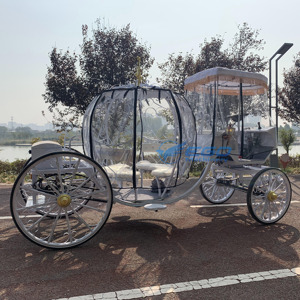 Hot--sell <b>White</b> Electric Wedding Pumpkin Carriage Wholesale Price Wedding Carriage Pumpkin Horse Carriage for Sale - Product Image 2