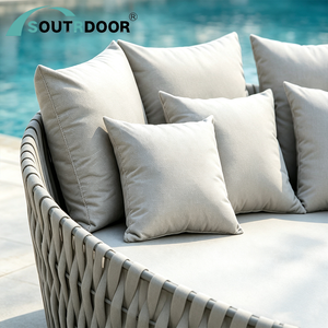 Chaise longue <span class=keywords><strong>de</strong></span> <span class=keywords><strong>jardin</strong></span> ronde en <span class=keywords><strong>aluminium</strong></span> avec coussin Chaise <span class=keywords><strong>de</strong></span> piscine portable en métal pour la plage extérieure pour l'hôtel et le salon - Product Image 6