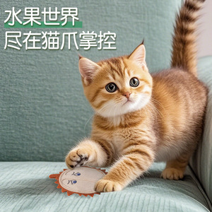 Nuevo juguete de fieltro para gatos que incluye una fruta de gusano, un divertido juguete para autoentretenimiento, una campana pequeña que emite sonido y un juguete masticable. - Product Image 2