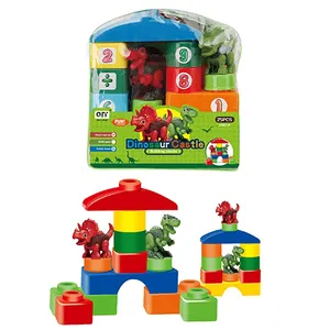 Puzle educativo de aprendizaje para niños, juguete de bloques de construcción del mundo de los dinosaurios ensamblados en casa, para interiores y exteriores