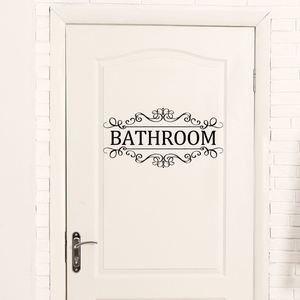 Autocollants muraux en PVC pour salle de bain, design logo anglais, autocollants adhésifs pour portes et murs, imperméables, décoration intérieure, OEM personnalisé - Product Image 5
