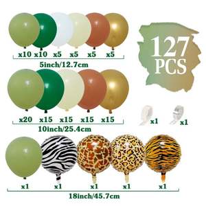 Langzuo Ensemble de ballons en latex animaux de la jungle Guirlande de ballons Kit d'arc de ballons pour fête d'anniversaire sur le thème de la jungle - Product Image 2