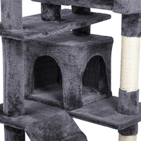 Arbre à chat en bois et velours de haute qualité, 4+ niveaux, hauteur réglable, design durable, condo multi-niveaux pour chat d'intérieur, griffoirs
