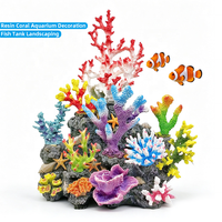 Décoration d'aquarium en résine multicolore, imitation roche, plante artificielle, corail, accessoires d'aménagement paysager pour aquarium