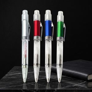 Stylo publicitaire LED lumineux avec logo, en plastique, multicolore, rétractable, avec corps transparent, pour usage promotionnel - Product Image 2