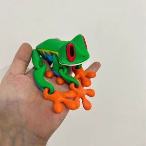 Modèle de petite grenouille imprimé en 3D, ornement magnétique grenouille des bois pour réfrigérateur, jouet anti-stress pour enfants, effet verre givré - Product Image 1