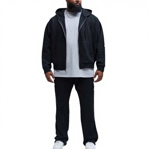 Sweat à capuche zippé surdimensionné pour homme en molleton 100% coton de haute qualité, personnalisable avec logo, style streetwear, pull zippé vierge épais - Product Image 2