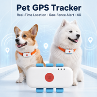 Rastreador GPS Inteligente para Mascotas con Reproducción de Rutas, Geo-Cerca, Rastreo 4G, Resistente al Agua IP67, Hecho de Plástico y Nailon