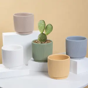 Custom Geometric Plant Flower Pot Small Succulent Ceramic Wholesale Ceramic Pots in bulk For Plants Ceramic