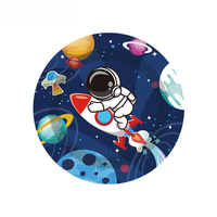 Ensemble de vaisselle jetable pour fête d'anniversaire sur le thème de l'espace, assiettes en papier, gobelets, serviettes, nappe, bannière, décoration de fête sur le thème des planètes