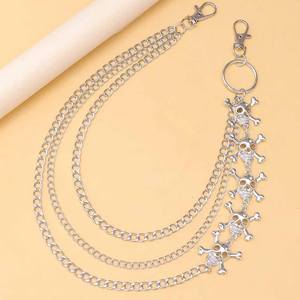 Chaîne de taille tibétaine en argent pour femme, motif crâne, multi-couches, style hip-hop, pour usage quotidien - Product Image 2