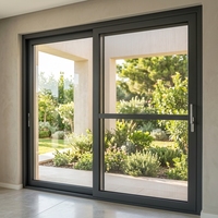 Puertas Corredizas de Vidrio con Marco de Aluminio Modernas de Alto Rendimiento, Modelo Serie 120, Vidrio Templado Insonorizado y Resistente a Huracanes