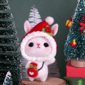Kit <span class=keywords><strong>de</strong></span> Matériaux DIY en Feutre <span class=keywords><strong>de</strong></span> Laine pour <span class=keywords><strong>Lapin</strong></span> Blanc Mignon Fait Main avec Motif Végétal <span class=keywords><strong>de</strong></span> Dessin Animé pour la Décompression - Product Image 3