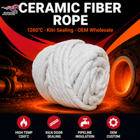 Corde réfractaire en fibre céramique de qualité supérieure pour l'étanchéité des fours, l'isolation des conduites à haute température, vente en gros OEM