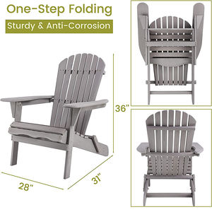 Nuevos Productos, Madera Maciza de Cedro Canadiense, Tumbona Plegable para Patio Exterior, Conjunto de Mesa y Silla Adirondack Moderna para Aplicaciones en Parques - Product Image 3