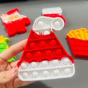 Giocattolo antistress in silicone a bolle da premere a tema natalizio 2026 di tendenza, con Babbo Natale, guanti, calze e albero, ideale come regalo per le feste - Product Image 3