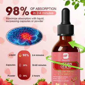 Líquido Oral 2 en 1 con Vitamina D y Complejo <span class=keywords><strong>K</strong></span> D3K2 de 60 ml para Adultos |   Apoya la Absorción del Calcio, la Salud Inmunológica y Cardíaca para Mujeres Embarazadas - Product Image 5