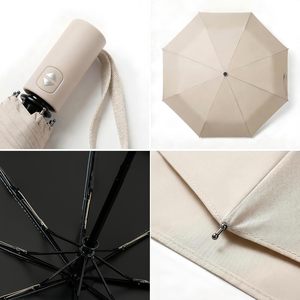 Parapluie pliable double couche de haute qualité, pliable en 3 sections, pare-soleil, coupe-vent, protection UV, avec impression de logo - Product Image 2