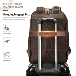 Marrant đầy đủ hạt điên ngựa da chính hãng Ba lô lớn không thấm nước du lịch máy tính xách tay Ba lô da Ba lô cho nam giới - Product Image 5