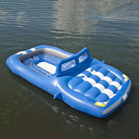 Île flottante gonflable pour piscine, grand radeau flottant familial avec porte-gobelets, chaise longue gonflable en PVC robuste