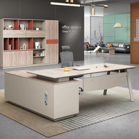Meja Kantor Eksekutif Modern LBZ-77 - Desain Modular Mewah, Ukuran & Warna Dapat Disesuaikan, Papan Berlapis Melamin Berkualitas Tinggi