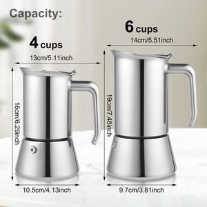 Estufa Estilo italiano Moka Pot Cafetera Espresso Acero inoxidable Moka Pot - Product Image 4