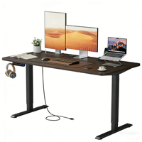 Bureau électrique assis-debout pour ordinateur, DIY, avec 3 boutons de mémoire, cadre de bureau réglable en hauteur, montage facile (Noir)