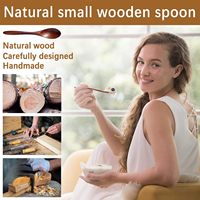 Petites cuillères en bois pour manger, ensemble de 7 pièces, cuillères à miel de 5,8 pouces