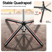 CYKE C19 Support stable à 4 pieds, perche extra longue 1810 mm, support de téléphone détachable, télécommande avec poignée rotative équilibrée