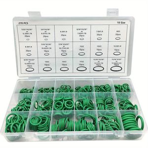 Green <b>O</b>-<b>Rings</b> 270Pcs 18 Sizes Nitrile <b>Rubber</b> Sealing Gaskets High Pressure High Temperature Resistant Repair Kit - Product Image 1