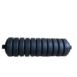 Conveyor Rubber Lined Impact Idler Rollers Material Receiving Point Supporting Impact Rollers For Corrossive Environment