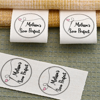 Étiquette pliée personnalisée en sergé de coton 2,5 cm x 7 cm pour gilet en jean, patch en jean, étiquette souple écologique à coudre pour marque de vêtements