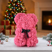 Cadeaux pour la fête des mères, petite amie, maman, anniversaire, femmes, rose en PE, fleur en peluche, cadeau de la Saint-Valentin, cadeau d'anniversaire avec boîte, 25 cm